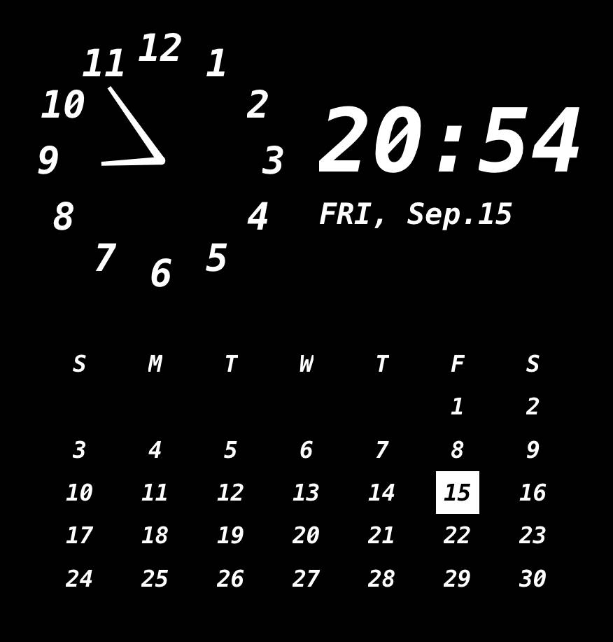 時計カレンダー黒 Clock Widget ideas[0JL27P1nL64wx7KMZFWL]