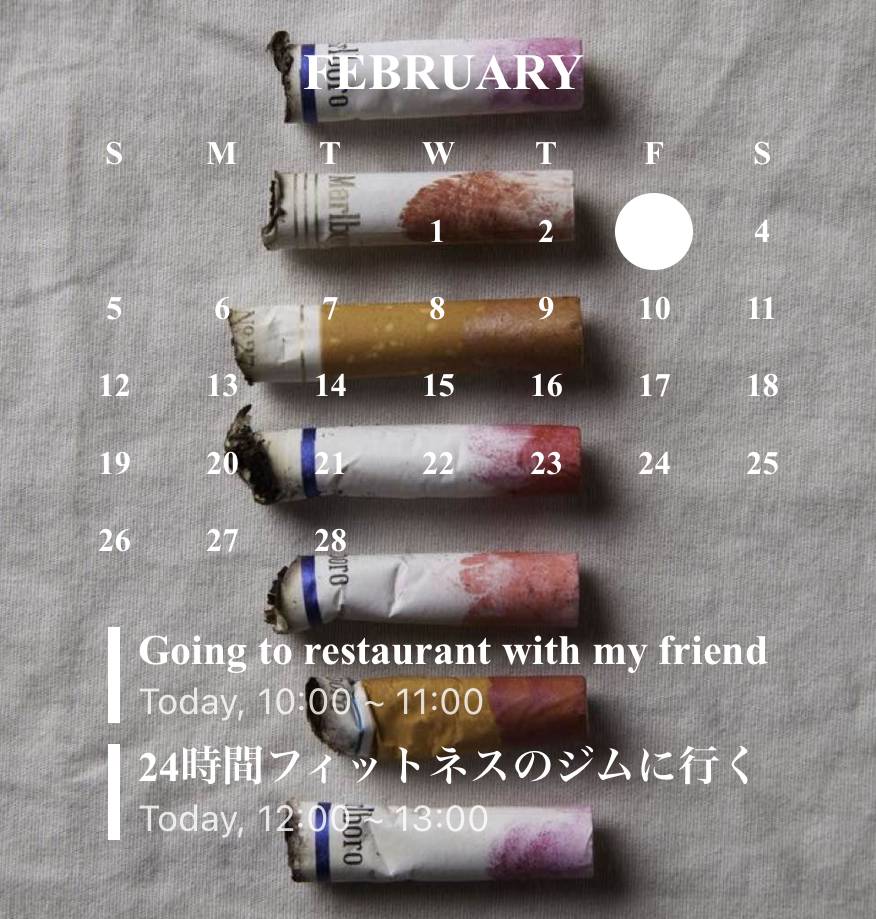 たばこ Kalendár Nápady na widgety[3QeO1GHoICJMOrP2BCux]