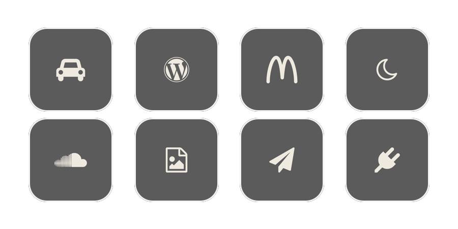 dark gray App Icon Pack