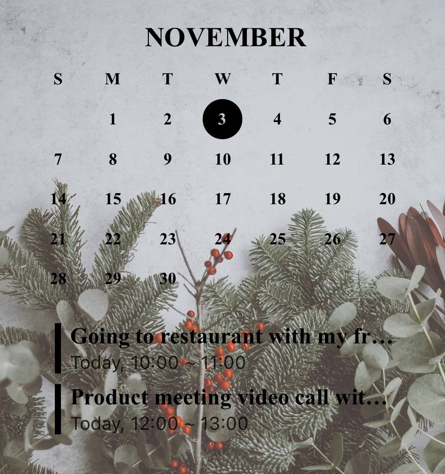 🎄 Calendar Widget ideas[7d6W1gkoPdxXBNrhKwg4]