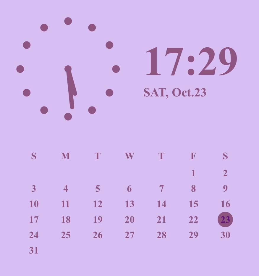 Light Purple Clock Widget ideas