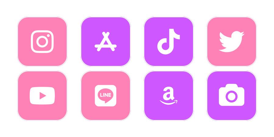 Neon lila App Icon Pack[GJiZNSh3pt8Hr9kfNqXd]