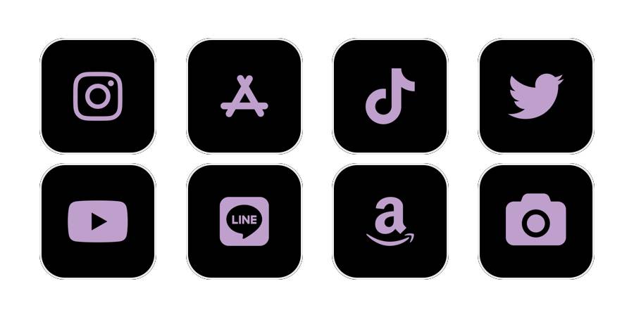 黒紫 Pacote de ícones de aplicativos[I2kg352JVtS3SlMydado]