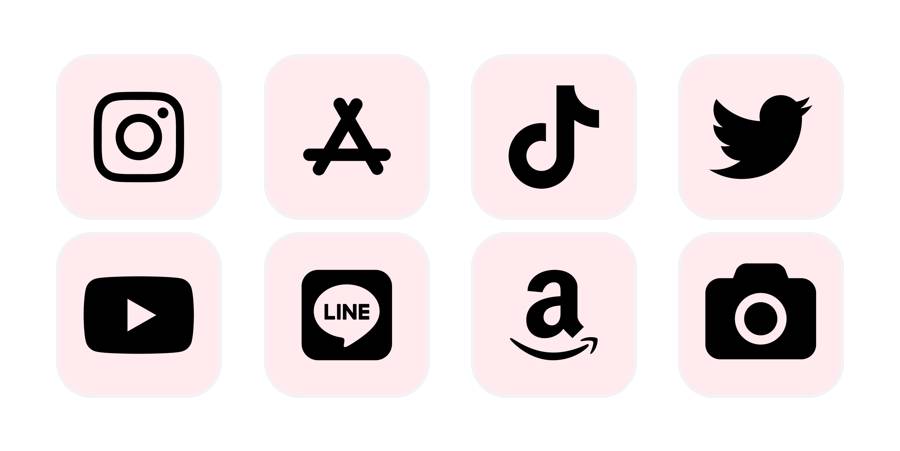 黒ピンクアイコン App Icon Pack[KLlqRyPMqycvkDPmYvoz]