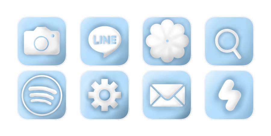 ぷっくり水色 App Icon Pack[xlhCT060F07SwQKD6uSo]