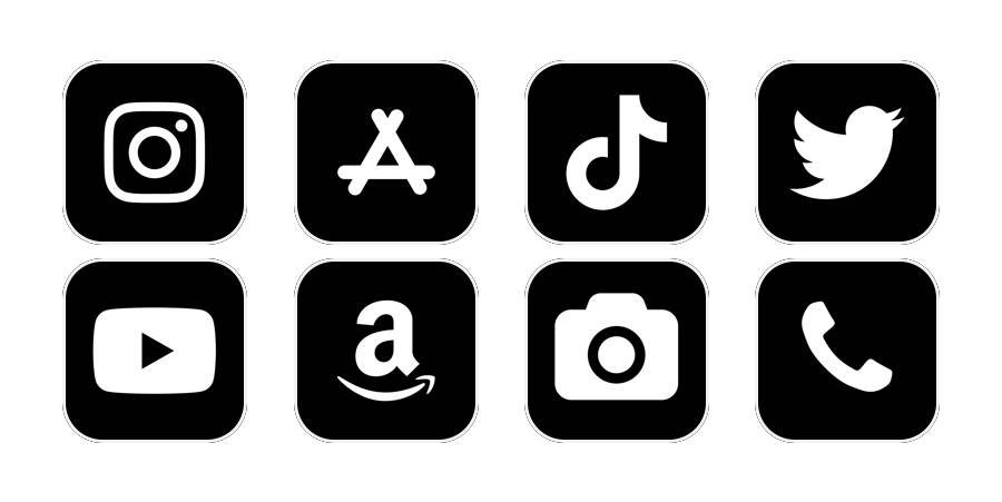 black and white Paquete de iconos de aplicaciones[10Ym6WUPwHbLKBqiSEZe]