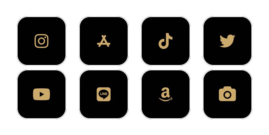 黒金Paquete de iconos de aplicaciones[n2h3oNEKpRHrgM18diGS]
