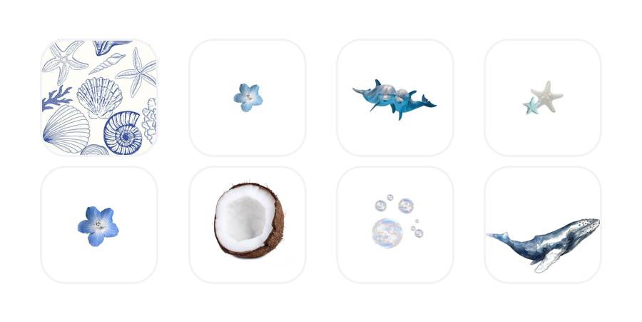 Blue summer icon pack!🐚 App Icon Pack[jMEXEhVk6K6FHxn88FGx]