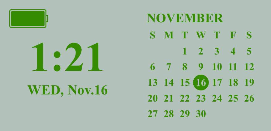 緑 Kalendar Ideje za widgete[b9v1tCI7U4oHJfOYC9z1]