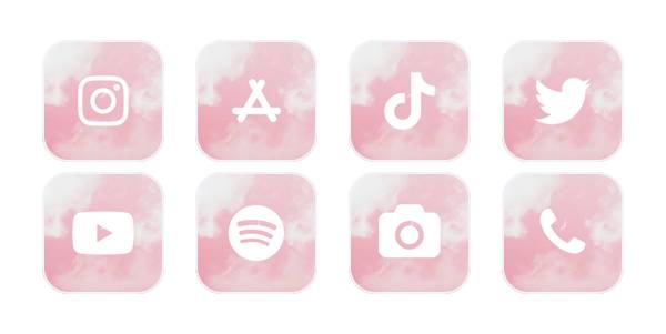 pink w/ clouds Paket ikona aplikacije[D4R74VjLHXuZut2Wohvs]