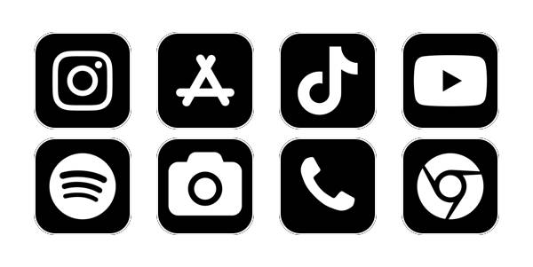Black & White Pack d'icônes d'application[KmQdYHx6BDlTMkbj9chr]