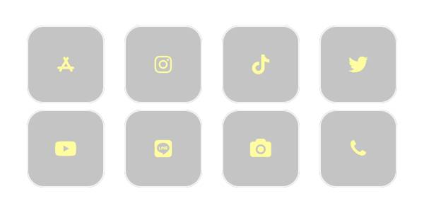 シンプル（イエロー） App Icon Pack