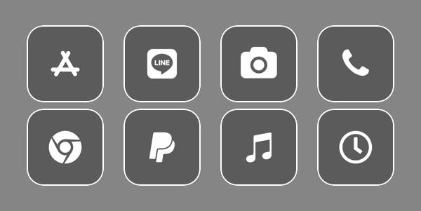 黒 シンプル App Icon Pack[z54rSI744a1AAyuevdfq]