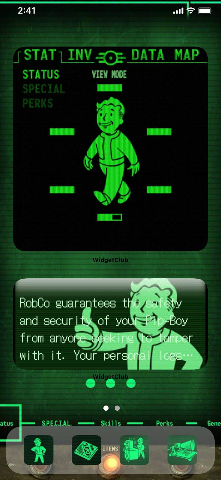 Pip-Boy Fallout Theme V3 With IconsHome Screen ideas[Q2MminWrbKSJz4sDHvMA]
