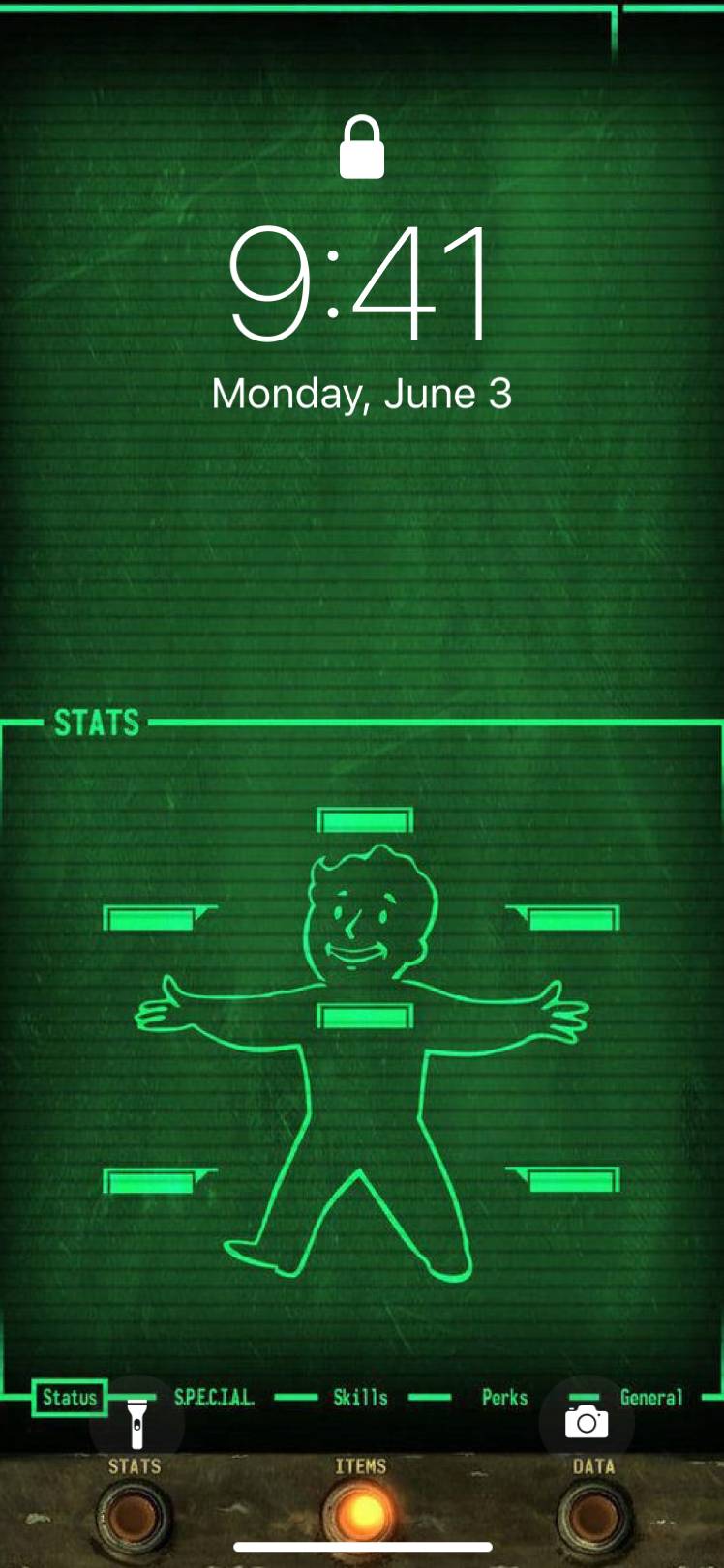 Pip-Boy Fallout Theme V3 With IconsHome Screen ideas[Q2MminWrbKSJz4sDHvMA]