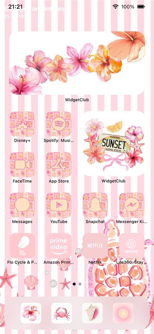 cute pink+orange summer vibes theme แนวคิดหน้าจอหลัก[1rUIXvLOv4UbB44ZGAk0]