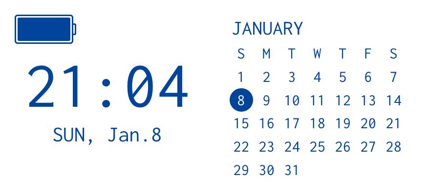 時計・カレンダー・充電残量カレンダーウィジェット[LT2XaThc7OLQ1nGIlUQp]