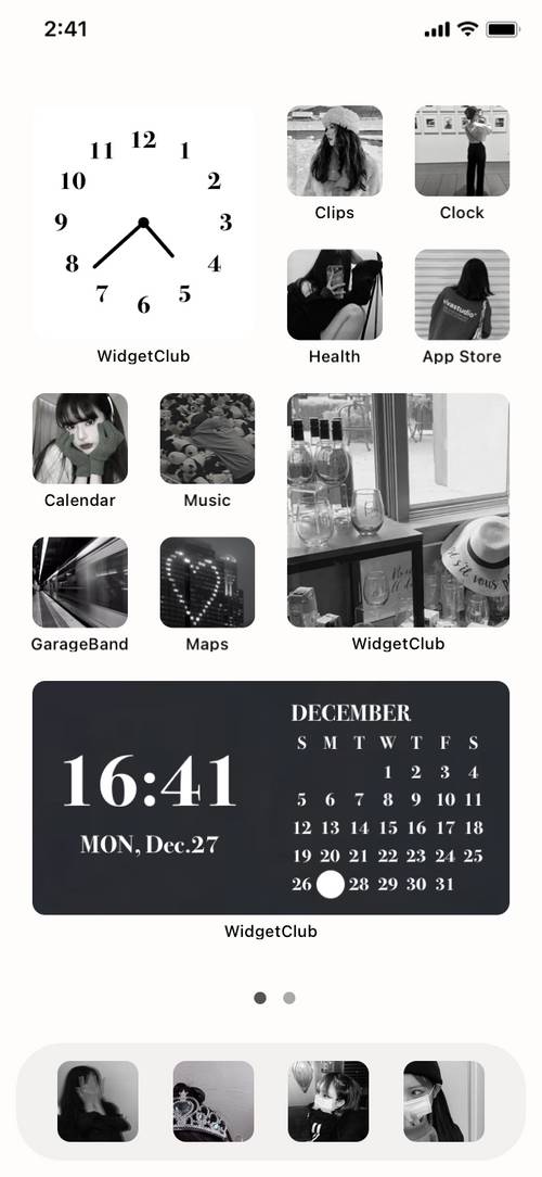 Black and White Home Screen ideas