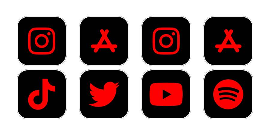 red and black Pacchetto icone app[bNJiP6WWwWpQ3BtwDJmE]