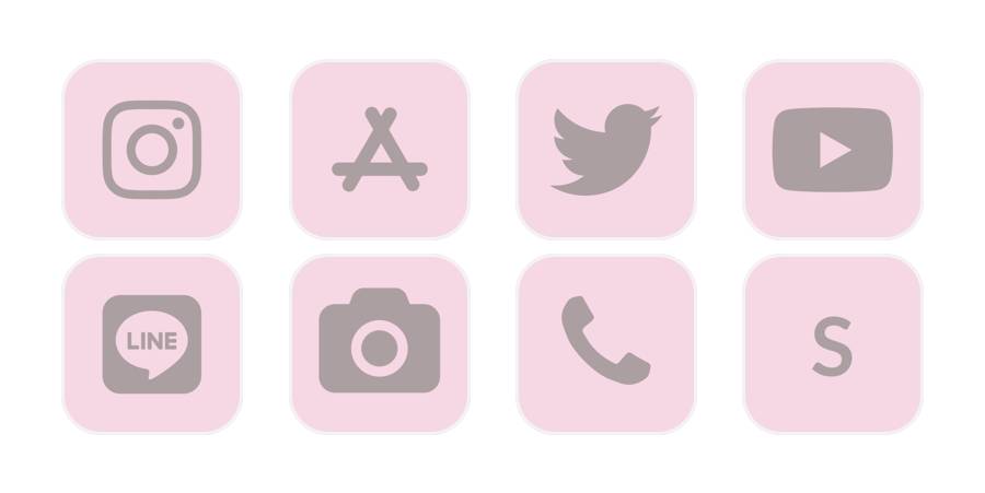 ピンク App Icon Pack[DdT39JDMKFmUBwnov445]