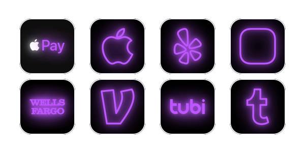 neon purple icon packアプリアイコン
