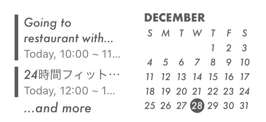 カレンダー Kalendár Nápady na widgety[3RHKDNRGfclePGhABATh]