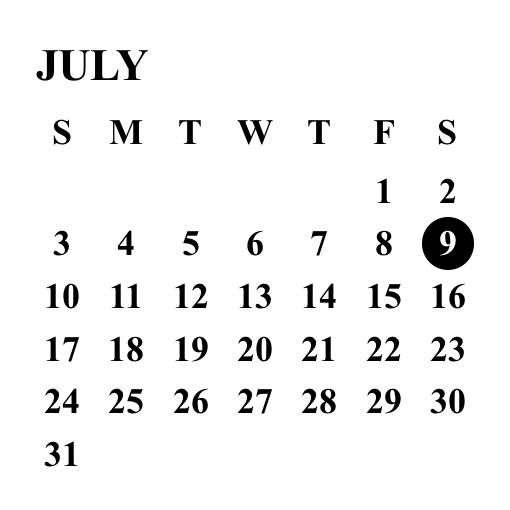 白黒 Kalendar Idea widget[hOxcWjwhIYsbTy7jHjps]