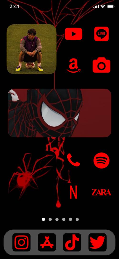 black and red themeホーム画面カスタマイズ[mElOoVtEhrvOfGD404ux]