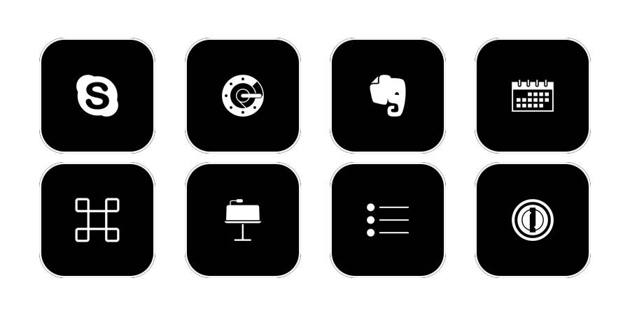black and white simple App Icon Pack[HWOFd6V53xlHuaMWF5s3]