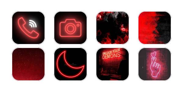 neon red and black App-pictogrampakket[s7xF80crBLmAisTDXV55]