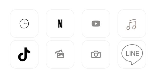白色オシャレアイコン App Icon Pack[sIYyRBgZLxDNaZhp63nP]