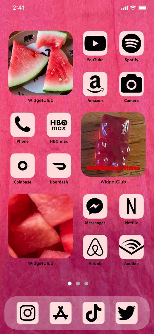 Pink and Red Foodie Theme ❤️♥️💋😘🌹ホーム画面カスタマイズ[I3485Ofq7iOilyXZNHfI]