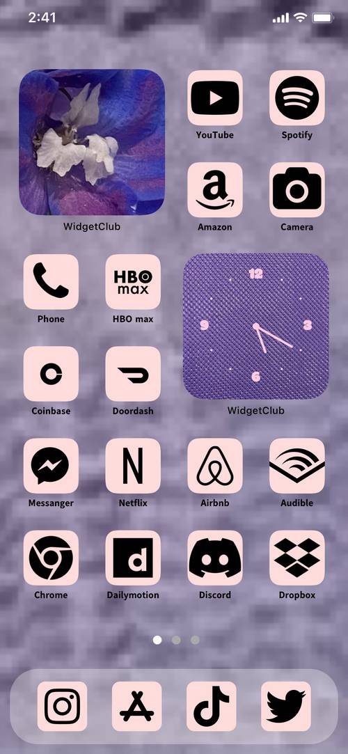 Purple Pink astethic theme Home Screen ideas[asuJPzQBAP8ay3BlmRNw]