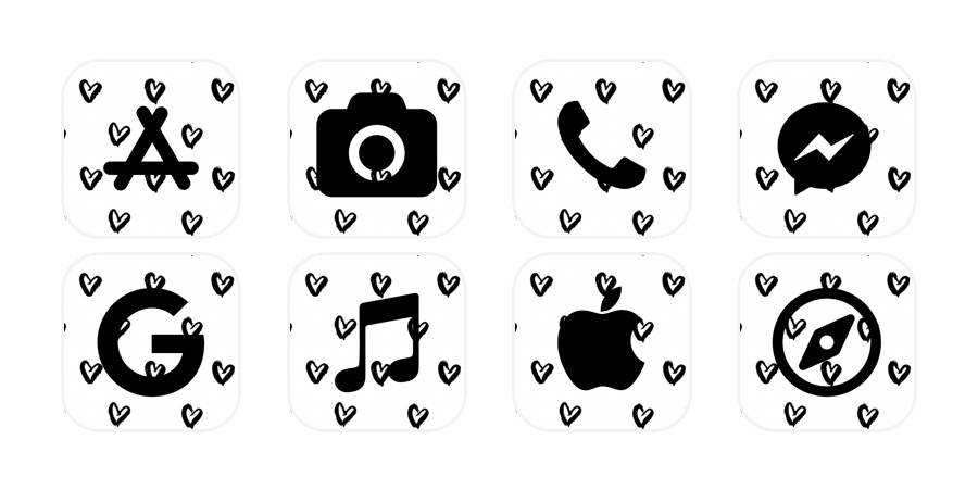 black and white icon pack Pacote de ícones de aplicativos[76Vfjf4OAWydTNbCOryT]