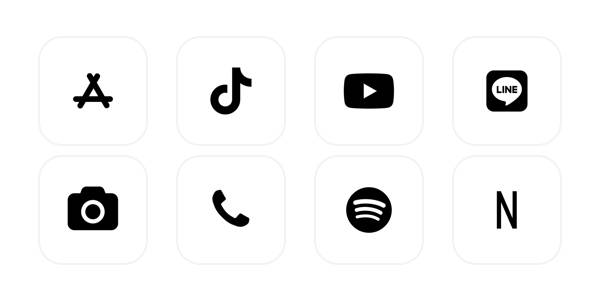 白黒App Icon Pack[huTQploaZ58Sm78TD7FR]