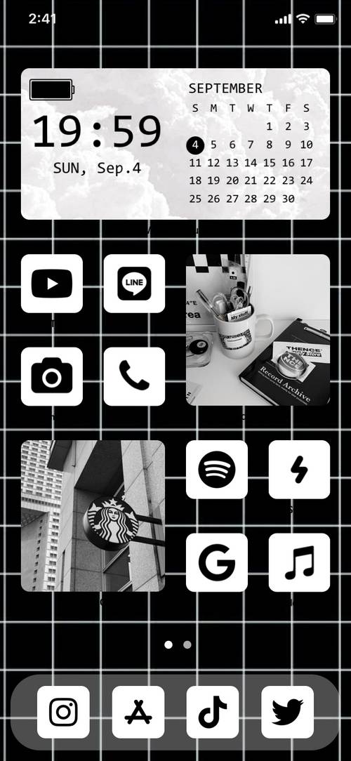 黒ホーム画面のおしゃれなカスタマイズ選 Iphone Android用 Widgetclub