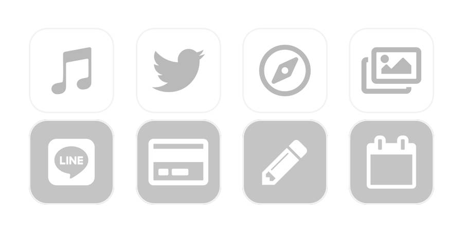 グレー App Icon Pack[4FOjkDpAeKT71mjqIVbM]