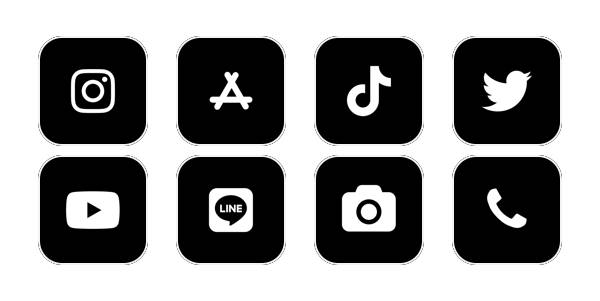 Simple black and white Pacote de ícones de aplicativos[n8wFDkGSNEioDOUegGkq]