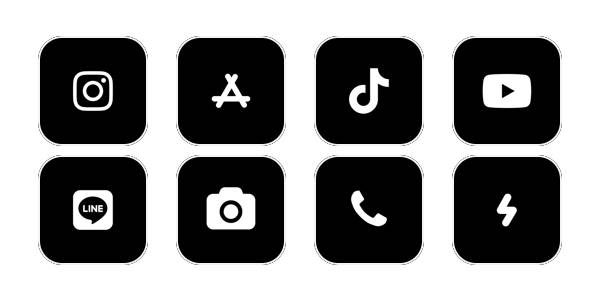 Simple black and white App Icon Pack[PTHktu016AUJDstfoE7d]