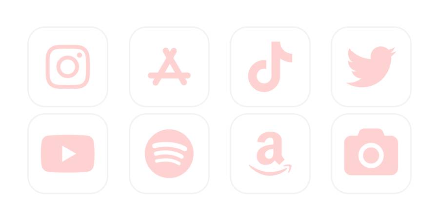 Pastel pink and white Paket ikona aplikacije[Je7GQwAQnorMlCZn36jl]