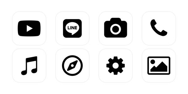 白黒 Pack d'icônes d'application[frt3Un5mz6gd2Ph9mcSM]