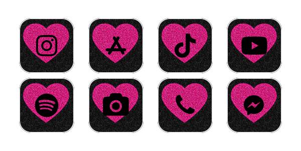 pink and black heart pack App-Symbolpaket[XHfjaE9Skpuzj3jaQsgd]