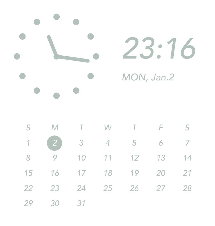 green calendar Reloj Ideas de widgets[23qFQvJjz7Lqkpqb0wdw]
