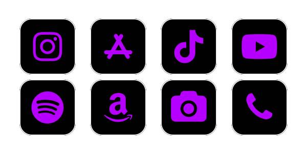 black and purple App Icon Pack[wc2NfzIsWr2AKMUgUKwJ]