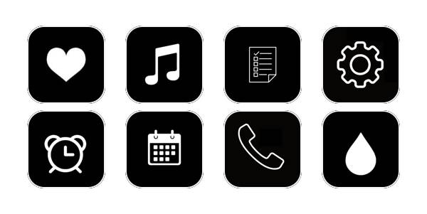 black and white App Icon Pack