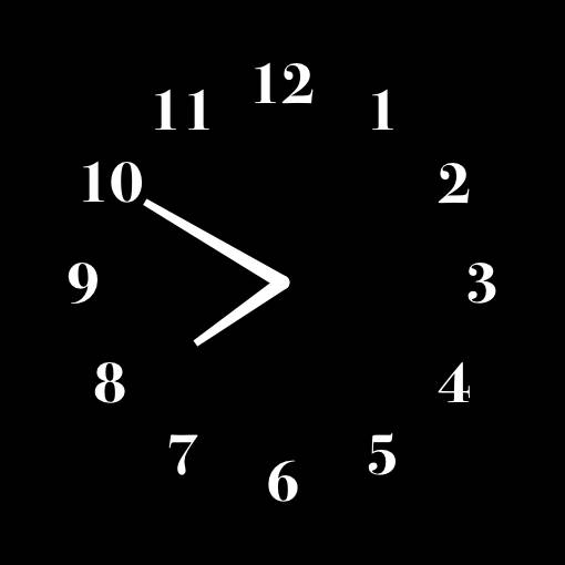 シンプル時計　モノトーン Clock Widget ideas[dPeS8zCPMkQOIVYFuluV]
