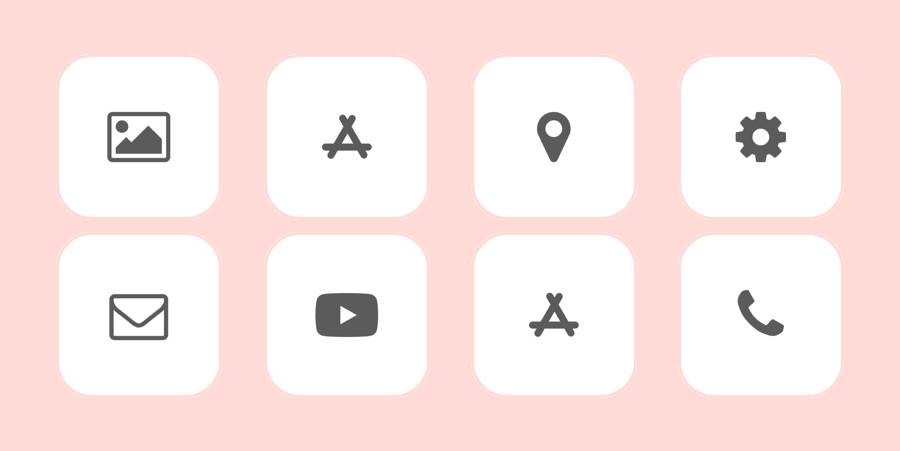 ピンクと白App Icon Pack[6Sfo5p4VC7yZXbYK3hVB]