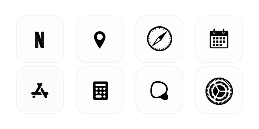 🖤シンプル🤍 Pacchetto icone app[wNIYAptwhiLhC6QQyN2t]