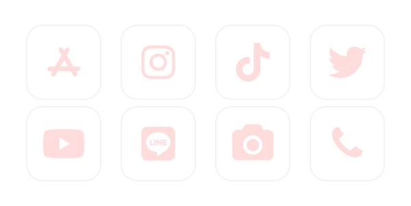ピンク×白App Icon Pack[TImWs9pdZ933gskIBWyg]