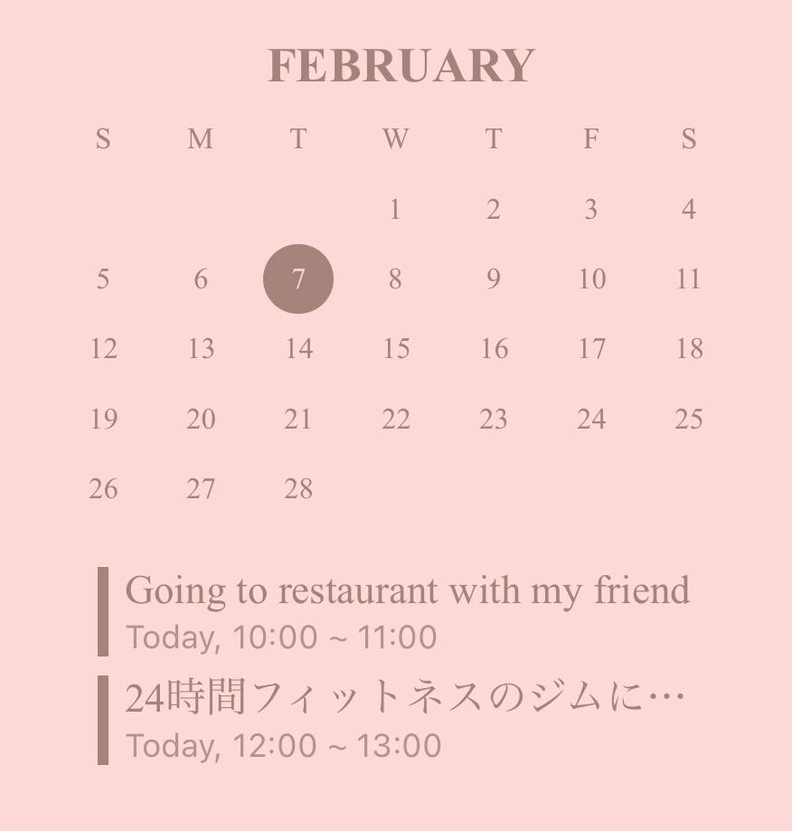 カレンダー Kalendar Idea widget[UsCljFLHGmOFyjicmIrd]